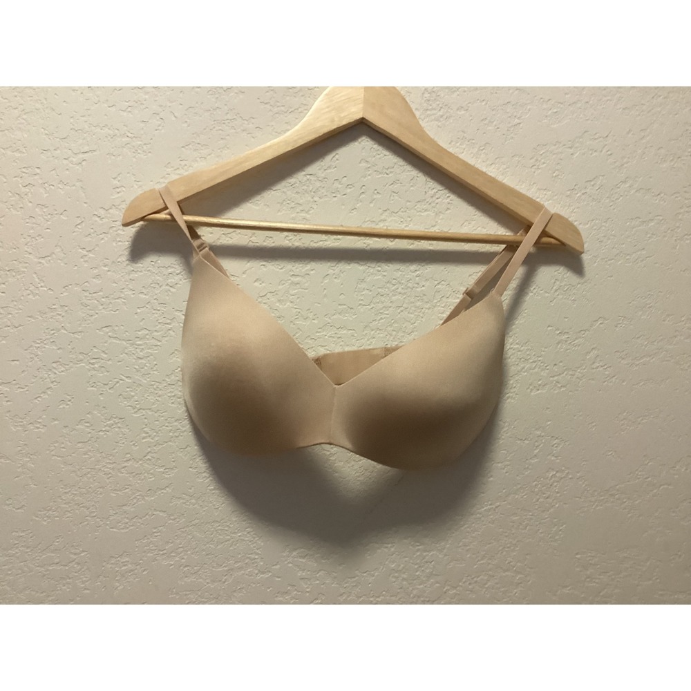 Skims Wireless Padded Bra Womens 34D Beige Seamless Adjustable Straps - Picture 2 of 15